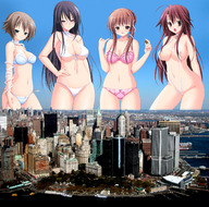 breasts drawing giantess collage giga city mega color swimsuit hiroppe giantesses new_york_city