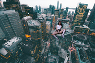 breasts giantess collage panties masturbation city mega aroused destruction clothed skirt brunette socks new_york_city sitting_on_building skyacraper