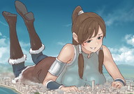 drawing giantess mega color destruction smiling lying_down cartoon avatar korra uru legend_of_korra
