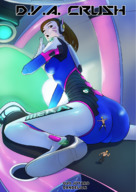 drawing color butt butt_crush brunette shrunken_men sitting stuck_to_butt overwatch d.va hana_song