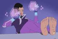 drawing color licking barefoot foot_worship shrunken_person overwatch sombra giantwaifus hacking