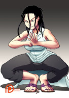 drawing growth giantess color squatting looking_down looking_at_tiny spokle fullmetal_alchemist izumi_curtis