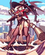 drawing giantess city blonde color destruction high_heels witch mercy broom overwatch gareit0 angela_ziegler