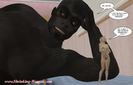nude lying_down shrunken_woman ilayhu dialogue looking_at_tiny digital_render