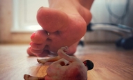 collage nude butt barefoot scared shrunken_man close_up pedicure floor toe_ring imminent_crush msku