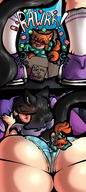 drawing gentle panties blushing black_hair color butt kitsune shrunken_woman cat_girl lulu june cuddle fox_girl converse orange_hair mspaintgts