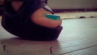 collage micro feet high_heels sandals shrunken_people nail_polish loryelle