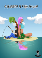 drawing giantess size_difference comic black_hair color blue_eyes brown_eyes island pink_hair amazon size_comparison monster_girl ripped_clothing sayerraider