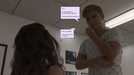 male barefoot story shrunken_woman looking_down looking_up indoors dialogue digital_render lulululu2