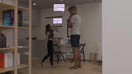 story shrunken_woman looking_down looking_up indoors dialogue digital_render lulululu2