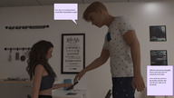 male barefoot story shrunken_woman looking_down looking_up indoors dialogue digital_render lulululu2