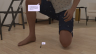 male barefoot story shrunken_woman looking_down looking_up indoors dialogue digital_render lulululu2