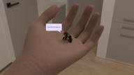 male barefoot story shrunken_woman looking_down looking_up indoors dialogue digital_render lulululu2