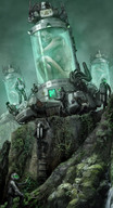 giantess nude sleeping black_hair color long_hair women rocks plants sci_fi tekkoontan encapsulated concept_art stasis breathing_suits