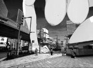 breasts nipples giantess nude manga city monochrome buildings crawling rubble thighs gigant