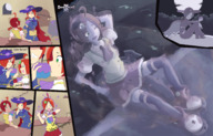 drawing growth giantess comic color green_eyes red_hair apple gamefreakdx puyo_puyo ringo