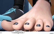crush feet blonde comic barefoot brunette domination story foot_worship foot_crush shrunken_man entrapment pedicure smelly imminent_crush digital_render aaabbbzzz