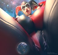 giantess earth giga space tights harley_quinn jetslasher make_up villain digital_render dc_comics cosmic_giantess clown