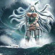 drawing white_hair horns color ocean helicopter bondage storm gag ships sex_toy