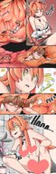 drawing nude vore horns comic color yellow_eyes shrunken_man censored orange_hair internal_view
