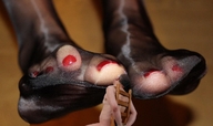 collage nude feet stockings shrunken_man chair red_nails restrained