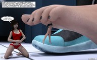 feet blonde comic toes barefoot domination story foot_crush foot_play shrunken_woman shrunken_man humiliation trapped pedicure imminent_crush digital_render aaabbbzzz