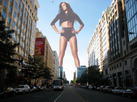 collage city mega black_hair long_hair buildings street wonderslug standing manicure hands_on_hips ana_ivanovic crop_top natkatsz