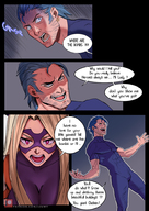 drawing giantess blonde comic color long_hair clothed costume dialogue my_hero_academia 1zumy mt._lady hungry_for_justice