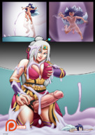 drawing giantess color futanari cum penis shrinking kitsune shrunken_woman bowl lol ahri spokle lian
