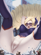 drawing pussy blonde color anime fall onlookers debris my_hero_academia mt._lady