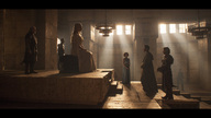 breasts gentle collage clothed dress mini_giantess queen throne docop sunlight game_of_thrones daenerys_targaryen throne_room khaleesi_targaryen