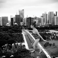 giantess collage city monochrome swimsuit barefoot asian foot_prints kyojingirls
