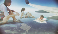 giantess collage giga city barefoot brunette multiple_sizes asian lying_down sandals sunglasses mountains giantesses aerial_view kyojingirls