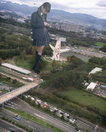 giantess collage city brunette asian road cellphone kyojingirls