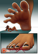 drawing giantess crush color barefoot blood gore foot_crush shrunken_woman cruel spokle
