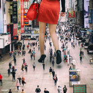 giantess collage high_heels asian walking pedestrians kyojingirls