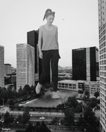 giantess collage monochrome asian sports_field kyojingirls