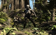 gentle large_breasts mini_giantess jungle standing costume digital_render big-elsa marvel_comics black_panther