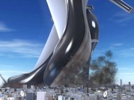 giga mega destruction high_heels foot_crush rubble smoke white_socks digital_render nandeyanengts