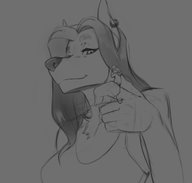 drawing gentle furry anthro dog monochrome handheld mouse shrunken_man looking_at_tiny kerneldecoy