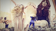 giantess collage feet bridge destruction barefoot point_of_view golden_gate_bridge loryelle
