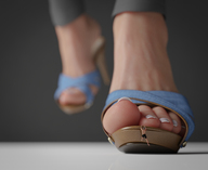 feet high_heels walking unaware shrunken_man close_up clinging digital_render uschi3
