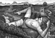 breasts drawing giantess feet monochrome bondage legs gulliverian faile35