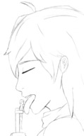 drawing monochrome tongue licking handheld saliva bondage shrunken_man sketch rwby yang_xiao_long casualgts