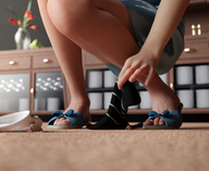 nude barefoot scared socks kneeling sandals shrunken_woman shrunken_man hiding pedicure manicure digital_render up_close uschi3