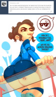 drawing color butt butt_crush blood sitting uniform death unaware big_nose spittyart cheyenne_(spittyart)