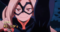 giantess horns city blonde long_hair destruction anime police foot_crush animation night costume my_hero_academia mt._lady