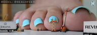 gentle collage mega barefoot close_up onlookers trucks nikemd pedicure toenails polishing barrels forklift crates scissor_lift