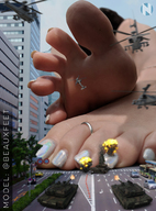 collage city mega destruction toes barefoot buildings helicopter tank street explosion nikemd toe_ring up_close