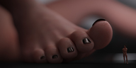 gentle nude feet toes barefoot shrunken_man pedicure digital_render up_close uschi3